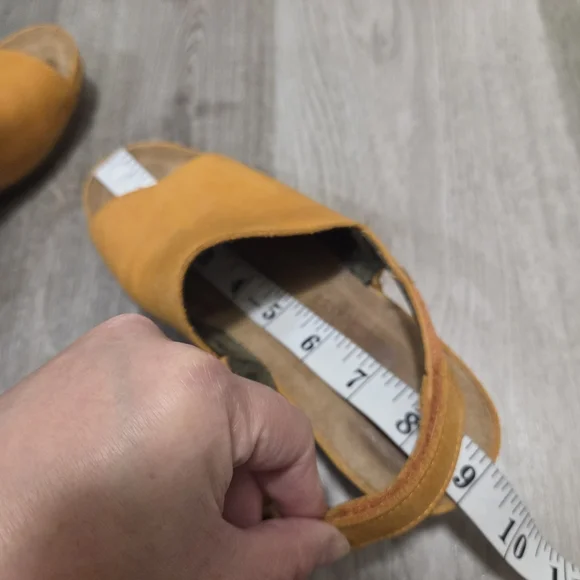 El Naturalista Mustard Leather Slingback Platform Comfort Sandals Boho - Picture 10 of 12